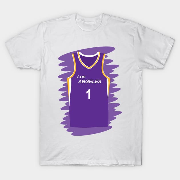 Los Angeles Sparks number 1 uniform T-Shirt by GiCapgraphics